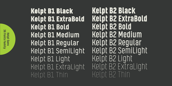 Beispiel einer Kelpt Sans B1 Light-Schriftart